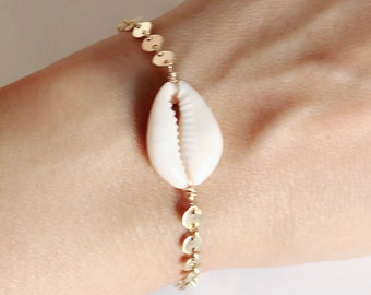 Bracelet RIRI - cowrie shell bracelet - shell bracelet (B426)