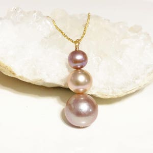 Necklace ARYA - pink pearls necklace - Edison pearls necklace (N274)