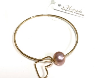 Bangle Lani - Baby pearl bangle - keiki bangle - toddler pearl bracelet  (B255)