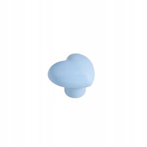 Tirador de mueble, pomo de mueble, corazón AMOR INFANTIL, porcelana azul