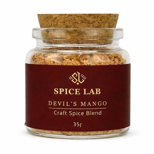 Mezcla de especias Devil’s Mango: condimento de mango y chile dulce, adobo gourmet picante para frutas, condimento para barbacoa y carnes, especia única para regalar.