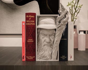 Wise Wizard Book Nook Epic Fantasy Shelf Insert 3D Printed Magical Decor