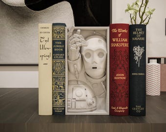 Sci-Fi Robot Book Nook Futuristic Galaxy Shelf Insert 3D Printed Space Droids Decor