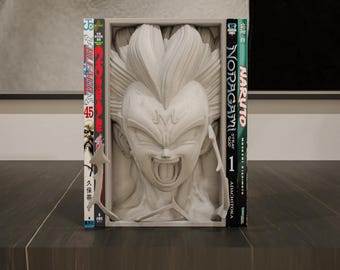 Saiyan Warrior Book Nook Epic Anime Battle Shelf Insert 3D Printed Power Aura Decor