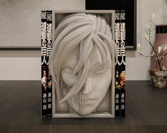 Titan Warrior Book Nook Anime Battle Shelf Insert 3D Printed Dark Fantasy Decor