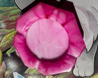 Rosa Resin Aschenbecher / handgemacht / Unikat