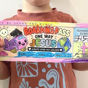 Jesus paid it all ticket craft, John 3 16 Sunday school bible activity, Fun church kids ministry giveaway pdf,