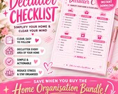 Declutter Checklist Printable A4 | Home Organisation Planner | Cleaning & Reset Checklist | Minimal Cleaning List | Busy Mum Planner