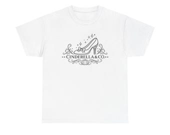 Camiseta Sapatinho de Cristal da Cinderela | Camiseta com Logo de Conto de Fadas