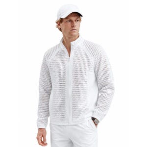 Chaqueta inspirada en el Campeonato de Wimbledon 2026 de Jannik Sinner / Chaqueta de tenis de malla blanca / Chaqueta inspirada en el campeón de Wimbledon