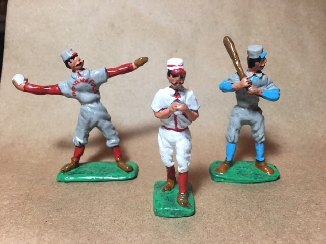 Miniature toy baseball players on sale