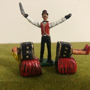 Magician and Assistant set 3” figure set metal and plastic