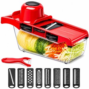 Fatiador tipo mandolina com recipiente de armazenamento | Picador de alimentos para cozinha