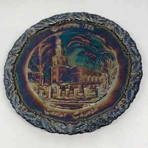 Fenton Carnival Glass Plate Christmas 1980 No. 11 Christ Church