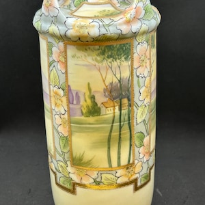 Nippon Vase Handpainted Japan Bone China Vintage