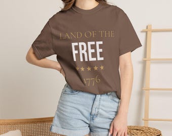 Vintage Land of the Free T-Shirt • Garment-Dyed Patriotic Comfort Colors Tee