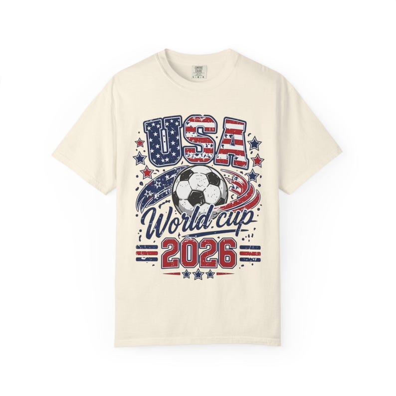 USA World Cup 2026 Shirt — Patriotic American Flag Soccer Tee | Retro USMNT Football Gift for Men Women Kids, Comfort Colors image 2