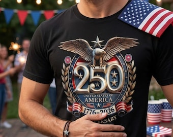 USA 250th Anniversary Eagle T-Shirt, Patriotic Americana Comfort Colors® Tee