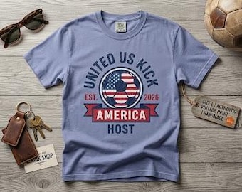 Retro USA World Cup 2026 Soccer Shirt — Patriotic American Flag Football Graphic Tee | Vintage Style Gift for Men Women, Comfort Colors