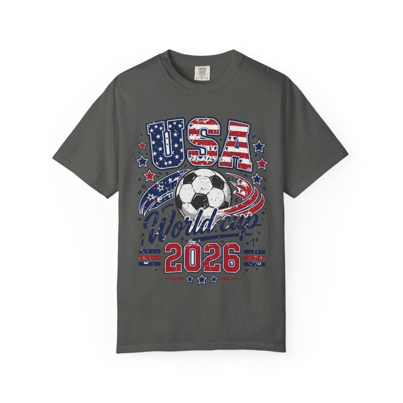 USA World Cup 2026 Shirt — Patriotic American Flag Soccer Tee | Retro USMNT Football Gift for Men Women Kids, Comfort Colors image 3