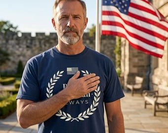 Proud American Always Shirt | Patriotic Flag T-Shirt | 4th of July Tee | Military Family Gift | American Pride Shirt | Independence Day