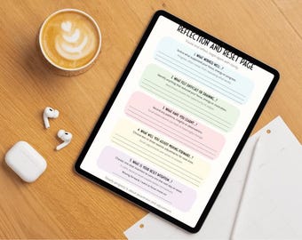 Planejador imprimível para reflexão e reinício | Produtividade lenta em PDF | Planilha semanal