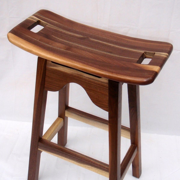 Walnut Stool with Sap Wood Accents