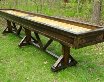 14&#39; Custom Game Table in Distressed Oak Style