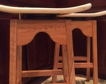 Cherry and Tiger Maple Swervy Stool