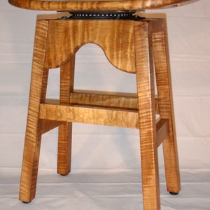 Rare Tiger Maple stool with Golden Stain image 3