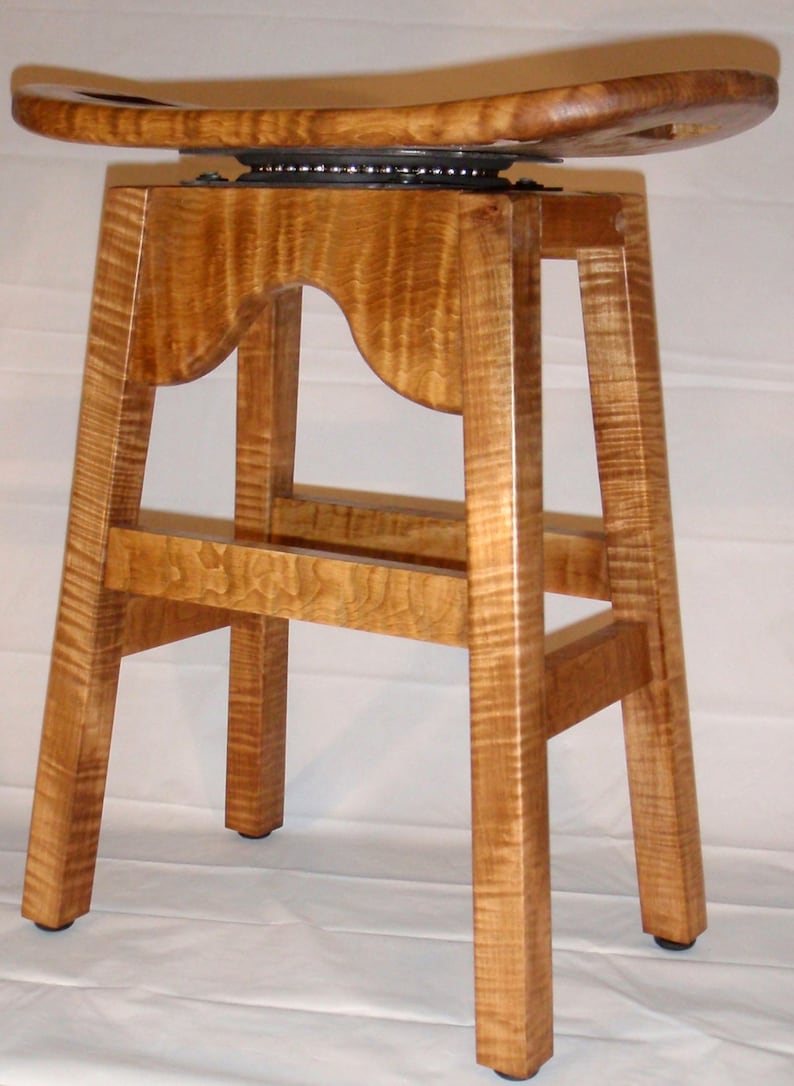 Rare Tiger Maple stool with Golden Stain image 2