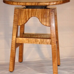 Rare Tiger Maple stool with Golden Stain image 4