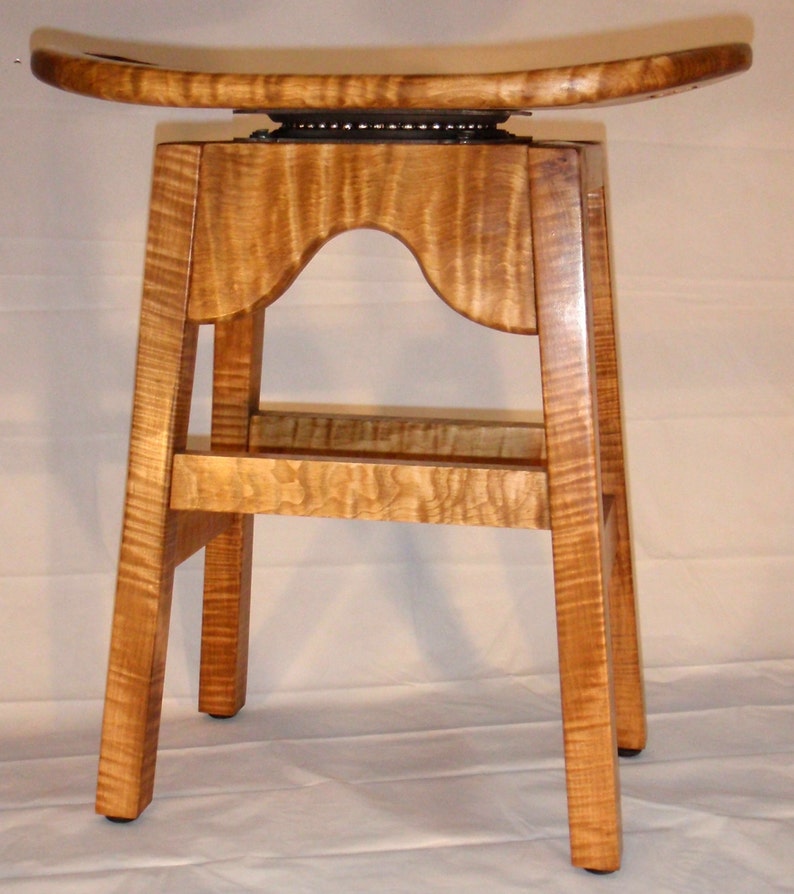 Rare Tiger Maple stool with Golden Stain image 4