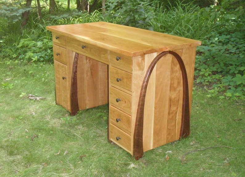 Arched Cherry Walnut Desk