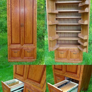 Very large Cherry Pantry with door shelves and Plenty of Extras image 2