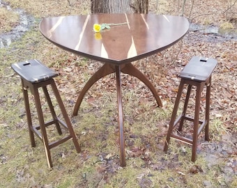 Bar-Height Tri-Walking Table with a Paulie Walnuts Top
