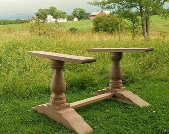 Walnut Turned Post Table Base