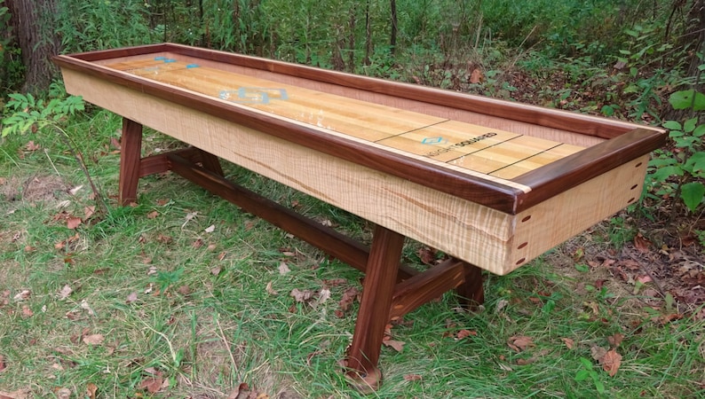 Tiger Maple Shuffleboard Table 9 Foot Or Curling Table