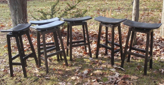 Black is Beautiful Oriental Swivel Stool