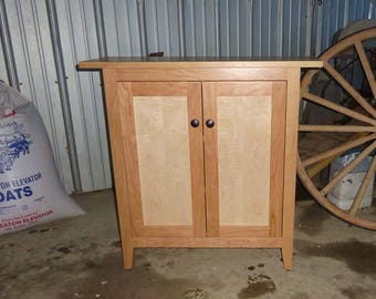 Curly Maple and Cherry Side Cabinet