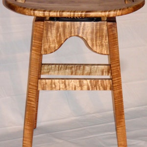 Rare Tiger Maple stool with Golden Stain image 1