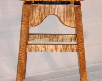 Rare Tiger Maple stool with Golden Stain