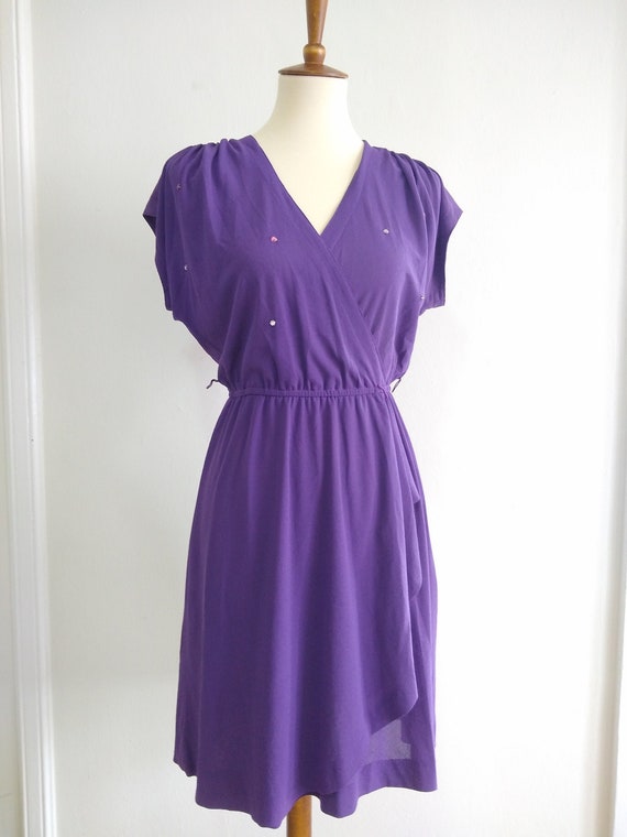 Vintage Joseph Magnin Purple sleeveless dress with