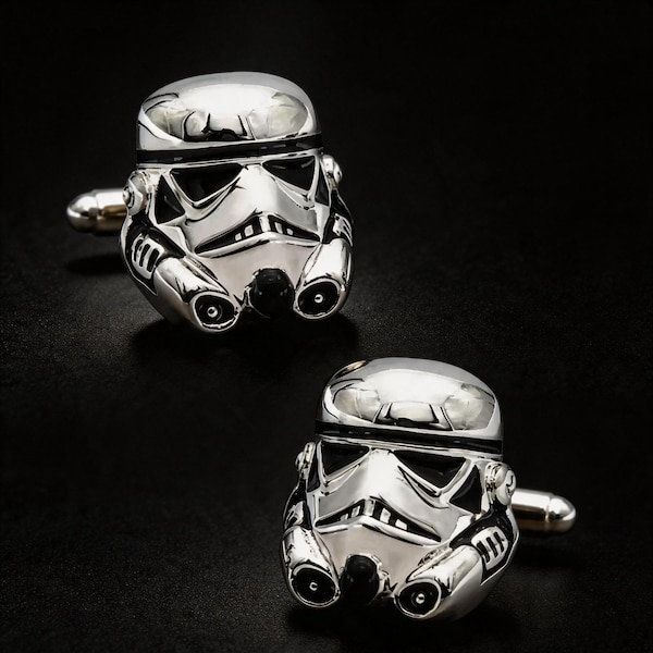 Stormtrooper Cufflinks Mens French Shirt Cufflinks Sci Fi Cuff Links Galaxy Warrior Gift Valentines Gift Groomsmen Gift Wedding Gift for Him