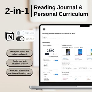 Minimalistisch leesdagboek en persoonlijk leerplan (Notion-sjabloon)
