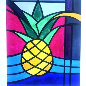 Wall Art, "Pineapple", Part 2 of Triptych. 8x10" Print