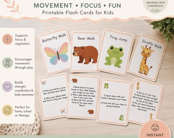 子供向け動物散歩カード｜運動、集中力、脳トレアクティビティ（PDFダウンロード）