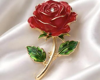 Broche romántico rojo troyano
