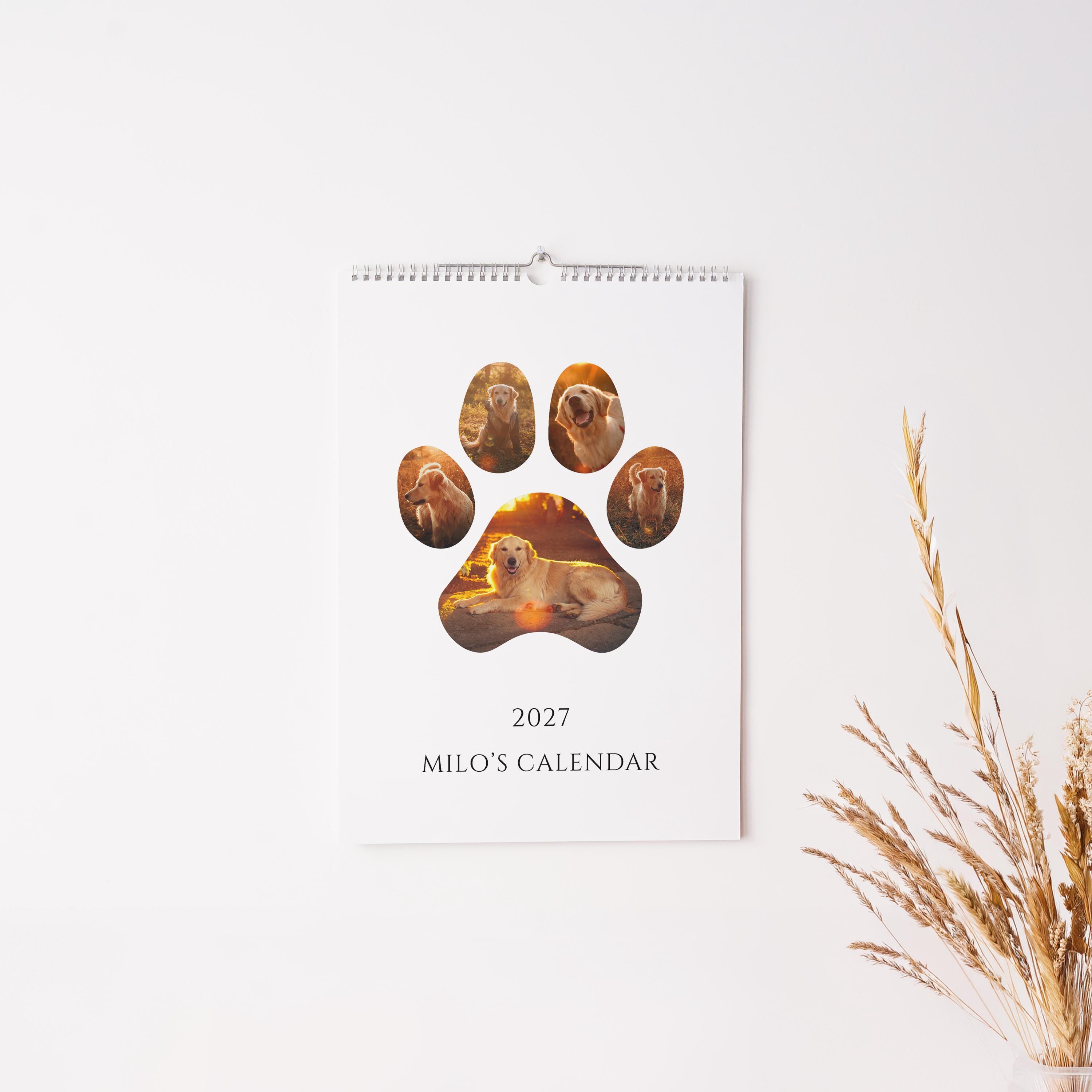 Paw Print Cat Calendar - Etsy