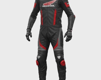 HONDA Motorrad Racing Suit 1 Stück CE Gepanzerter Rindsleder Trainingsanzug